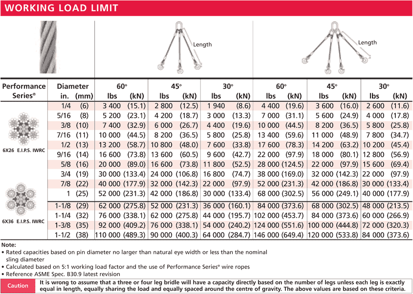 PRORIG™ WIRE ROPE BRIDLES — MULTIPLE LEGS